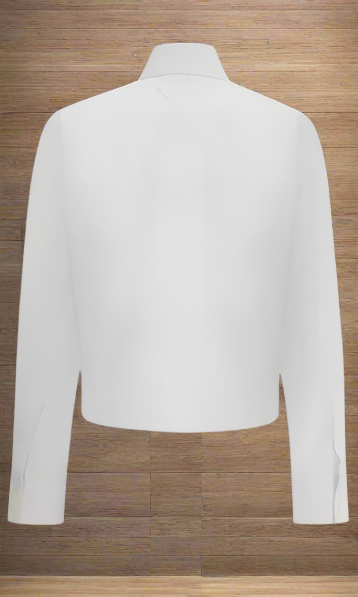 PRADA women's white Cotton adorned collar shirt