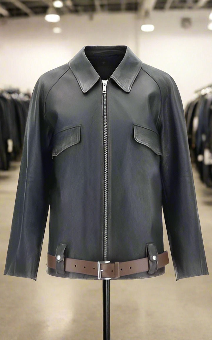 Prada women's belted LEATHER JACKET