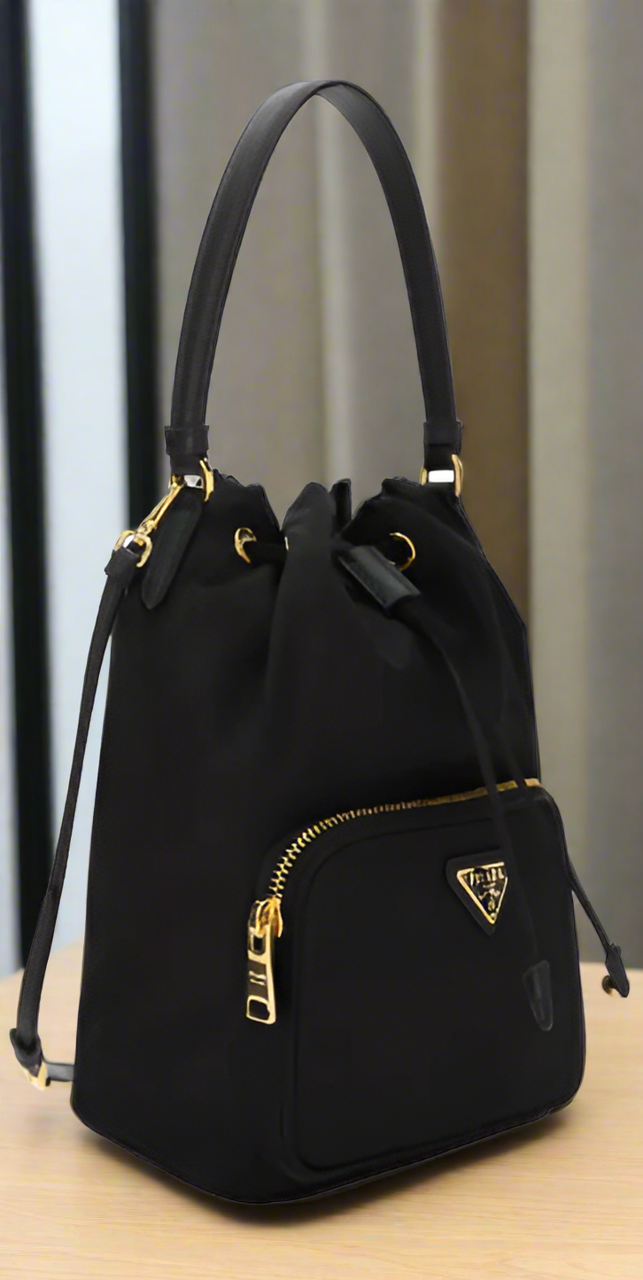 Prada black Nylon BUCKET BAG