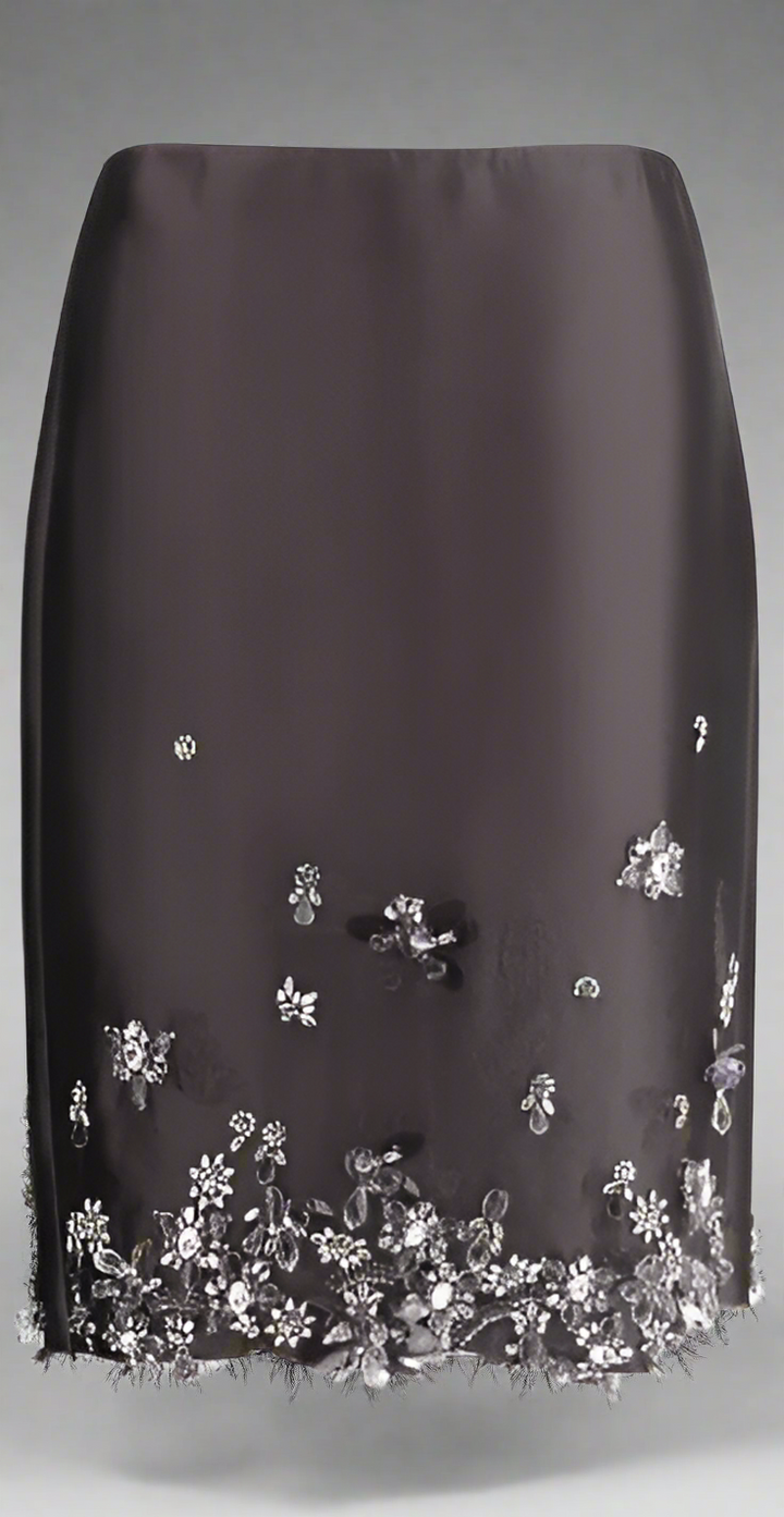 Prada black MIDI SKIRT WITH CRYSTALS