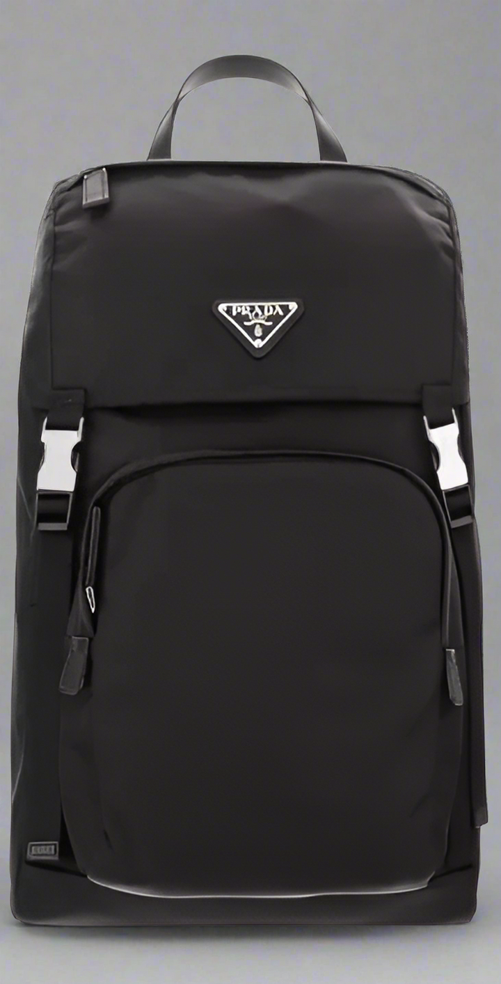 Prada unisex black Nylon BACKPACK