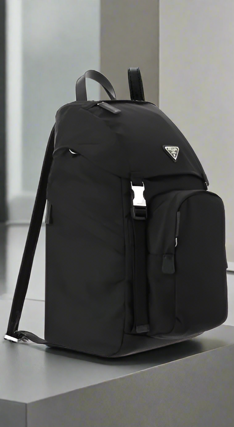 Prada unisex black Nylon BACKPACK