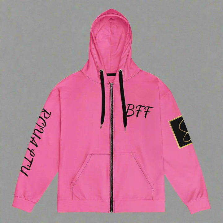 Sweat à capuche zippé unisexe « Regal BFF Vibes » par STORE 7994