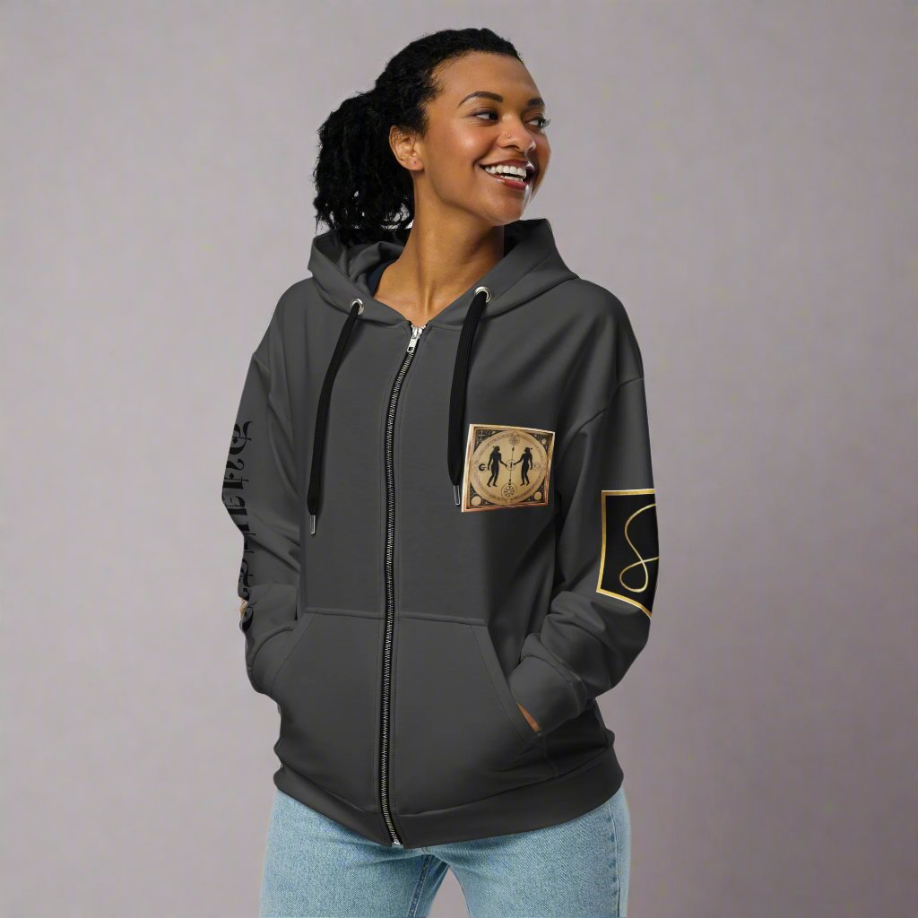 "GEMINI DUALITY" Unisex zip hoodie by STORE 7994