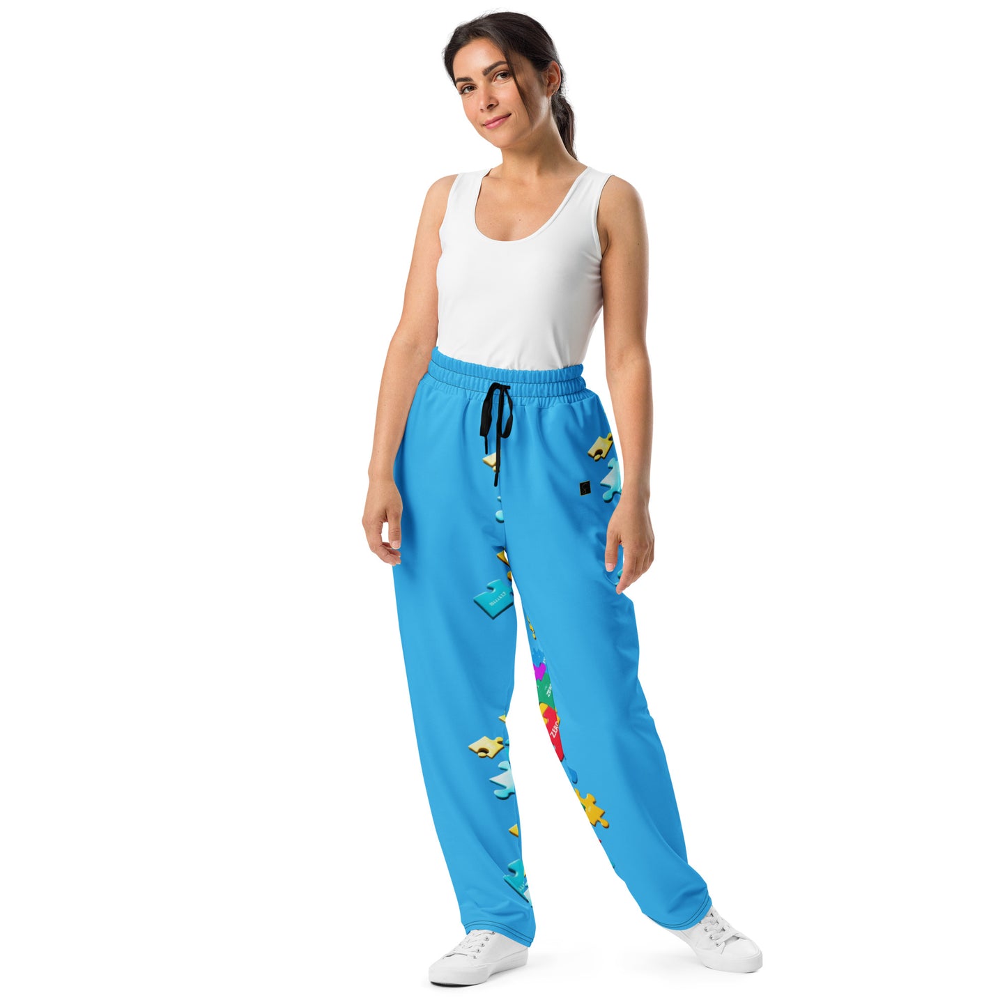 Blue "The Puzzle" Wide-leg joggers by STORE 7994