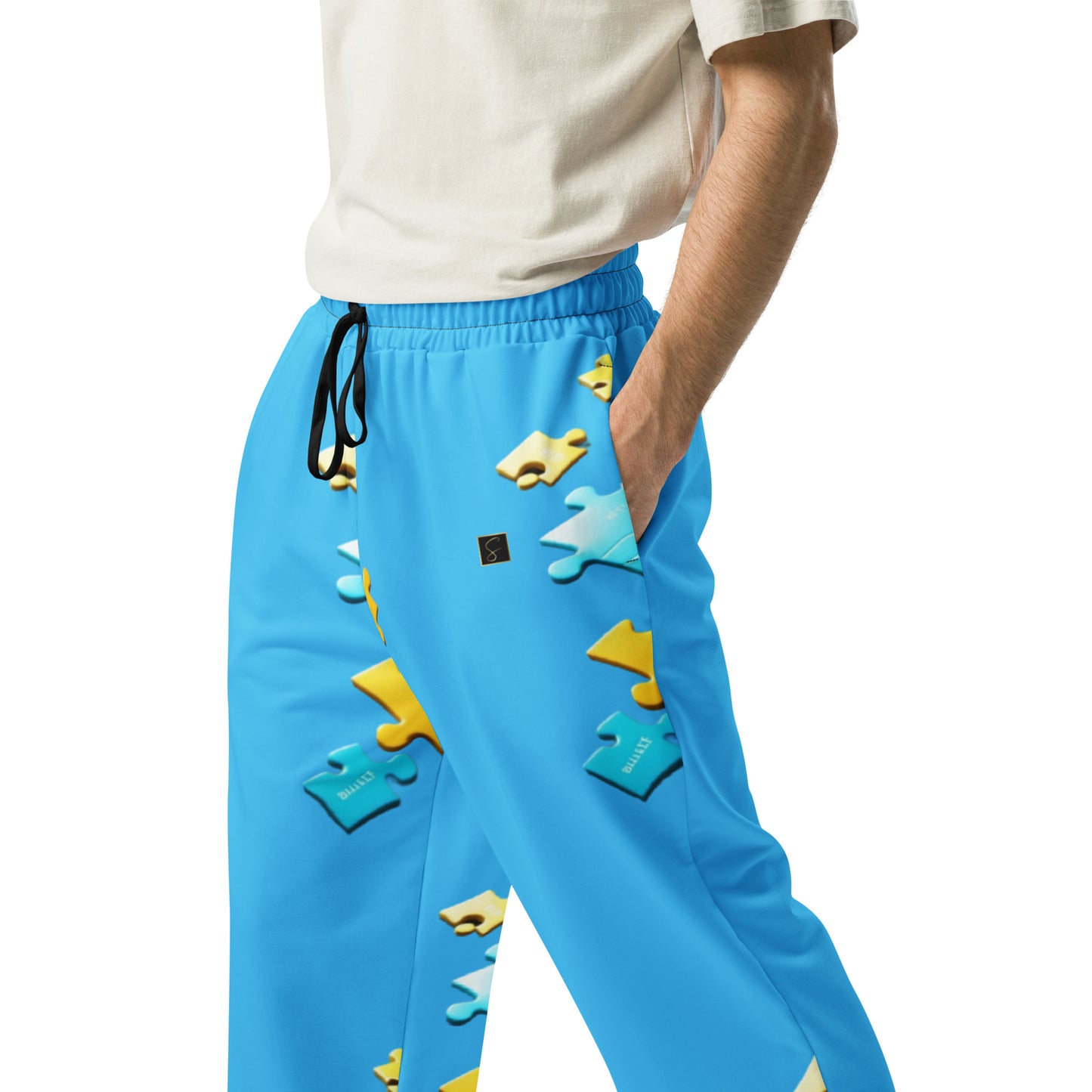 Blue "The Puzzle" Wide-leg joggers by STORE 7994