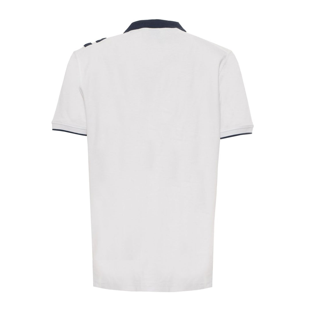 White men's short sleeve Polo shirt with logo