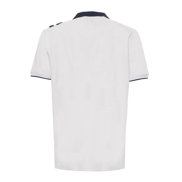 White men's short sleeve Polo shirt with logo