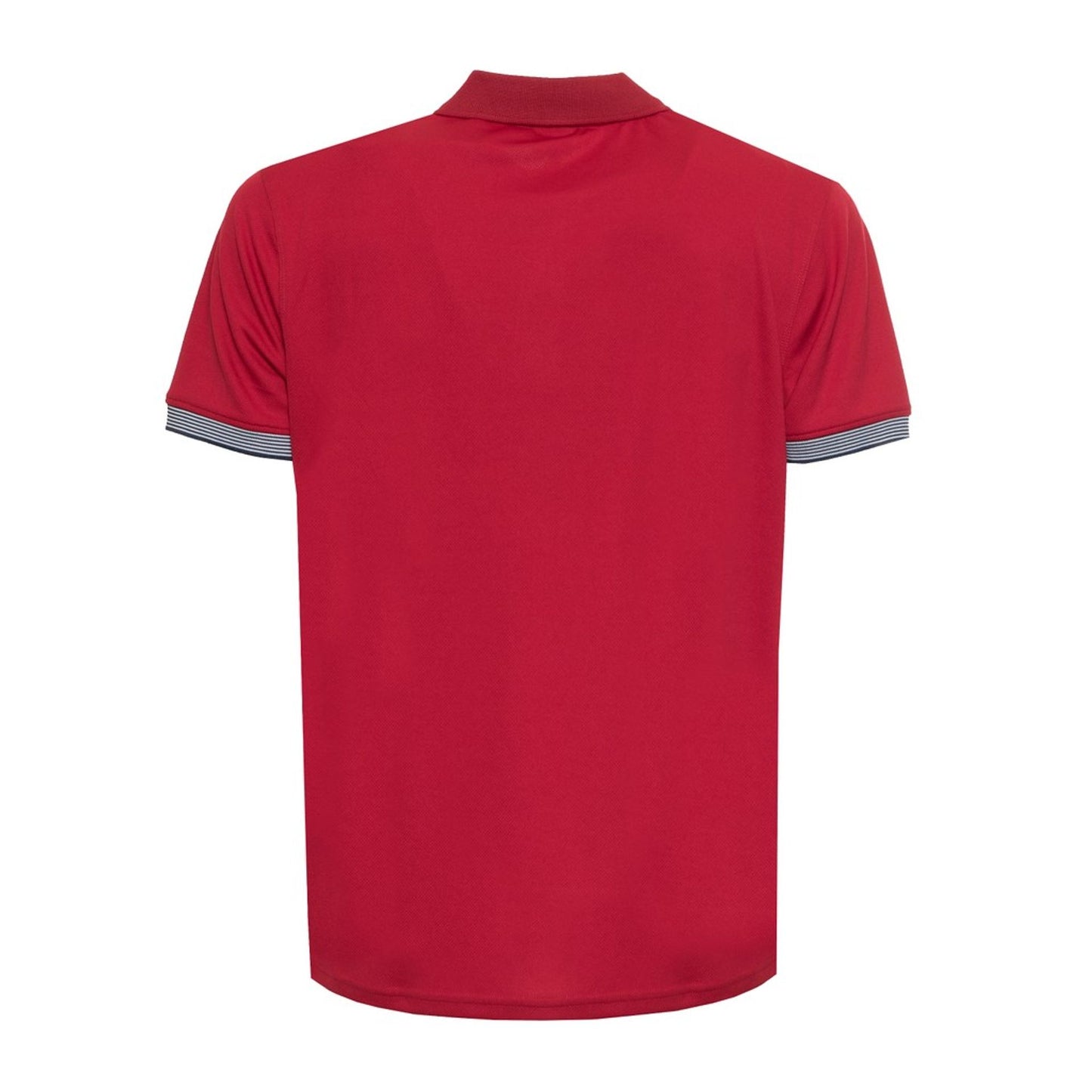 Men's red short sleeve collared Polo shirt with front logo