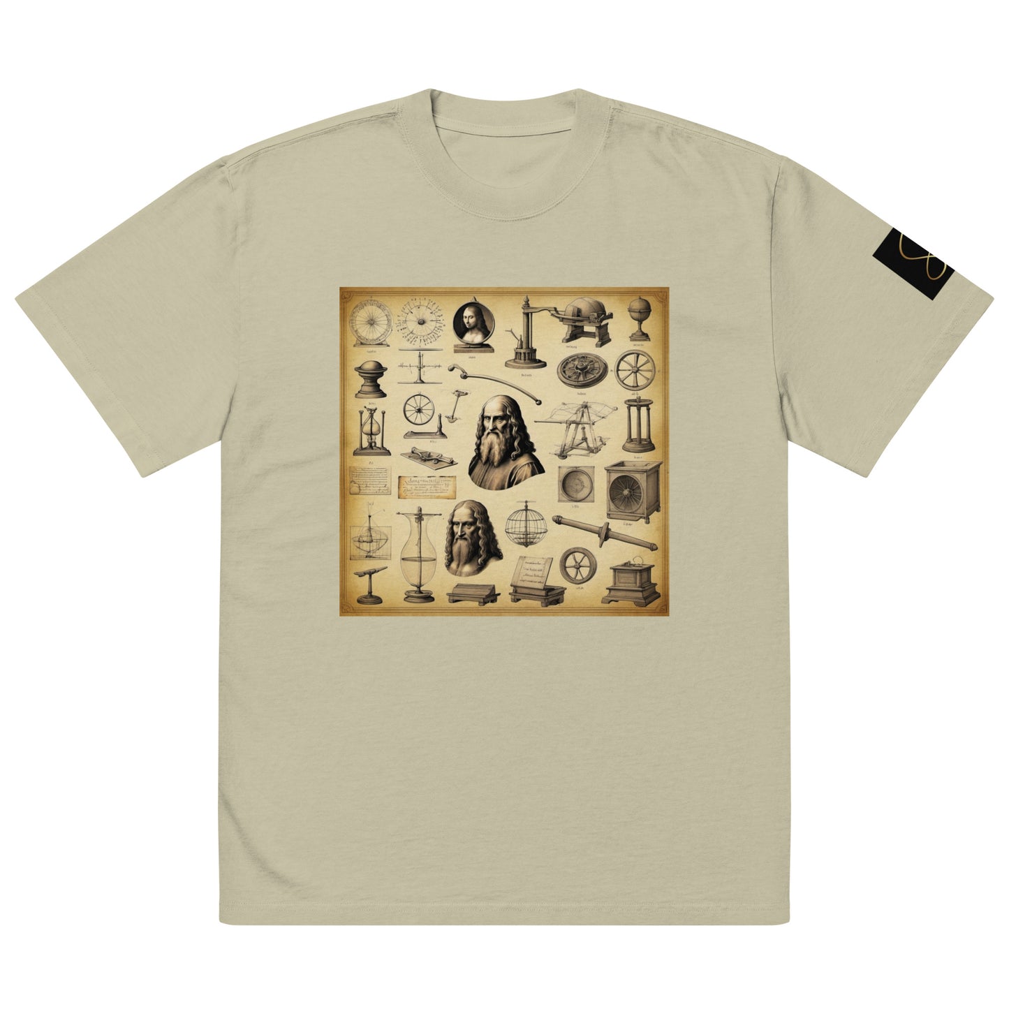 Camiseta descolorida de gran tamaño de Da Vinci