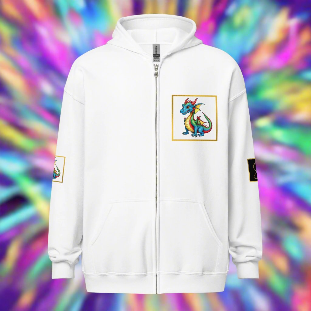 "DRAGON" unisex front zip hoodie inspired by 80's Arcade games by STORE 7994